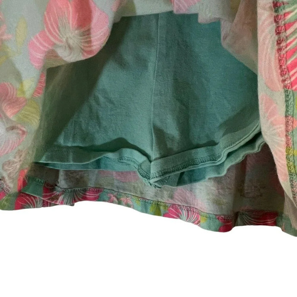 Tommy Bahama Girls Skort Skirt Medium Glitter Floral Tropical Pull On Colorful - Picture 4 of 5